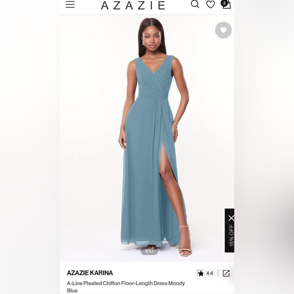 Azazie Karina Moody Blue Bridesmaid Dress
